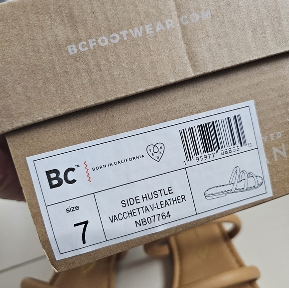 BC Side Hustle Sandal VACCHETTA V-LEATHER SIZE 7 - Picture 4 of 7